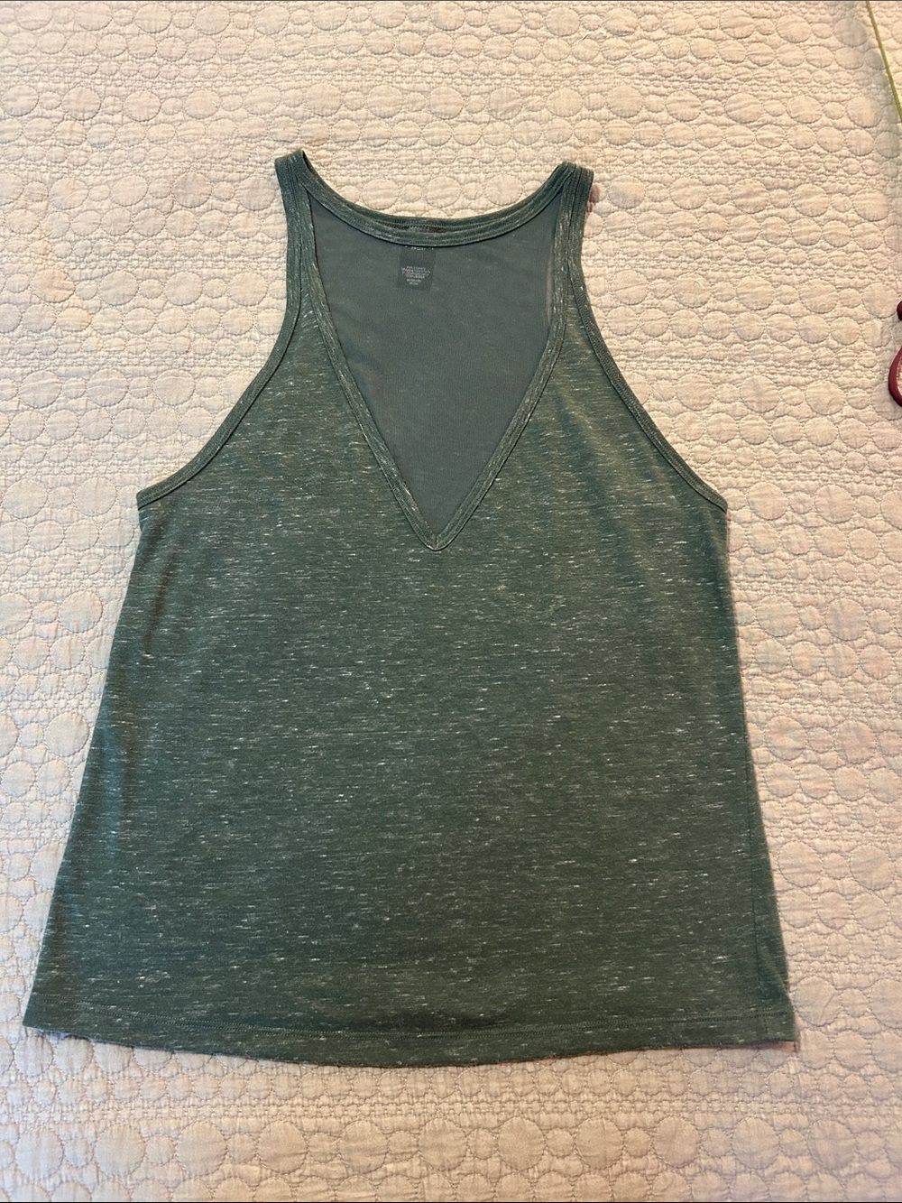 Victoria's Secret Heathered Dark Green V-Neck Tank